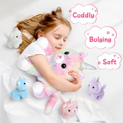 KIZZYEA plush eyes and iridescent mane invite friendly play.