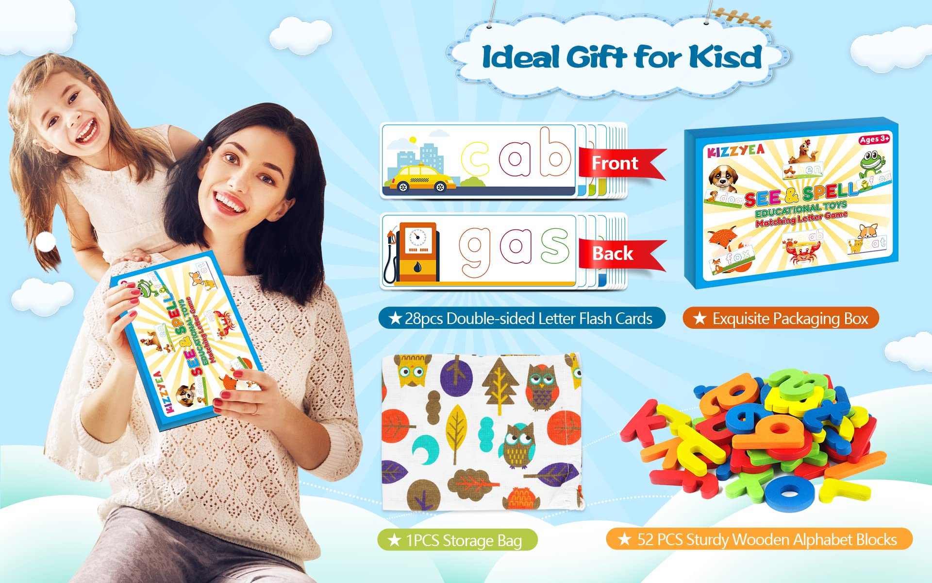 KIZZYEA travel-friendly kit is perfect for on-the-go learning.