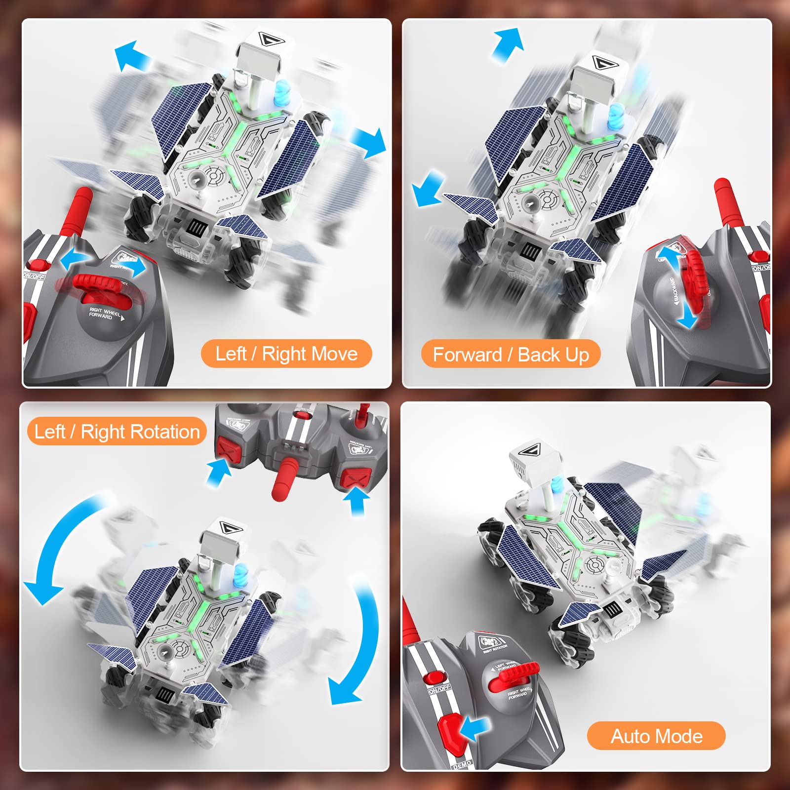 KJIXYUNG Mars Rover RC car wheels in action demonstrate strong grip.