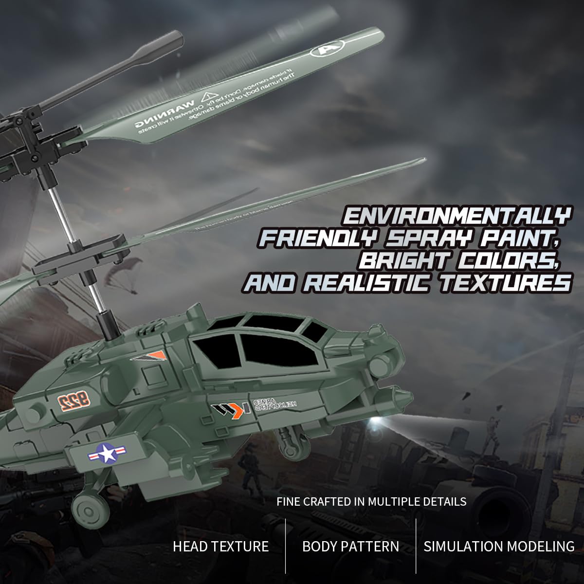 KJIXYUNG RC helicopter with durable ABS blades for easy recovery after crashes.