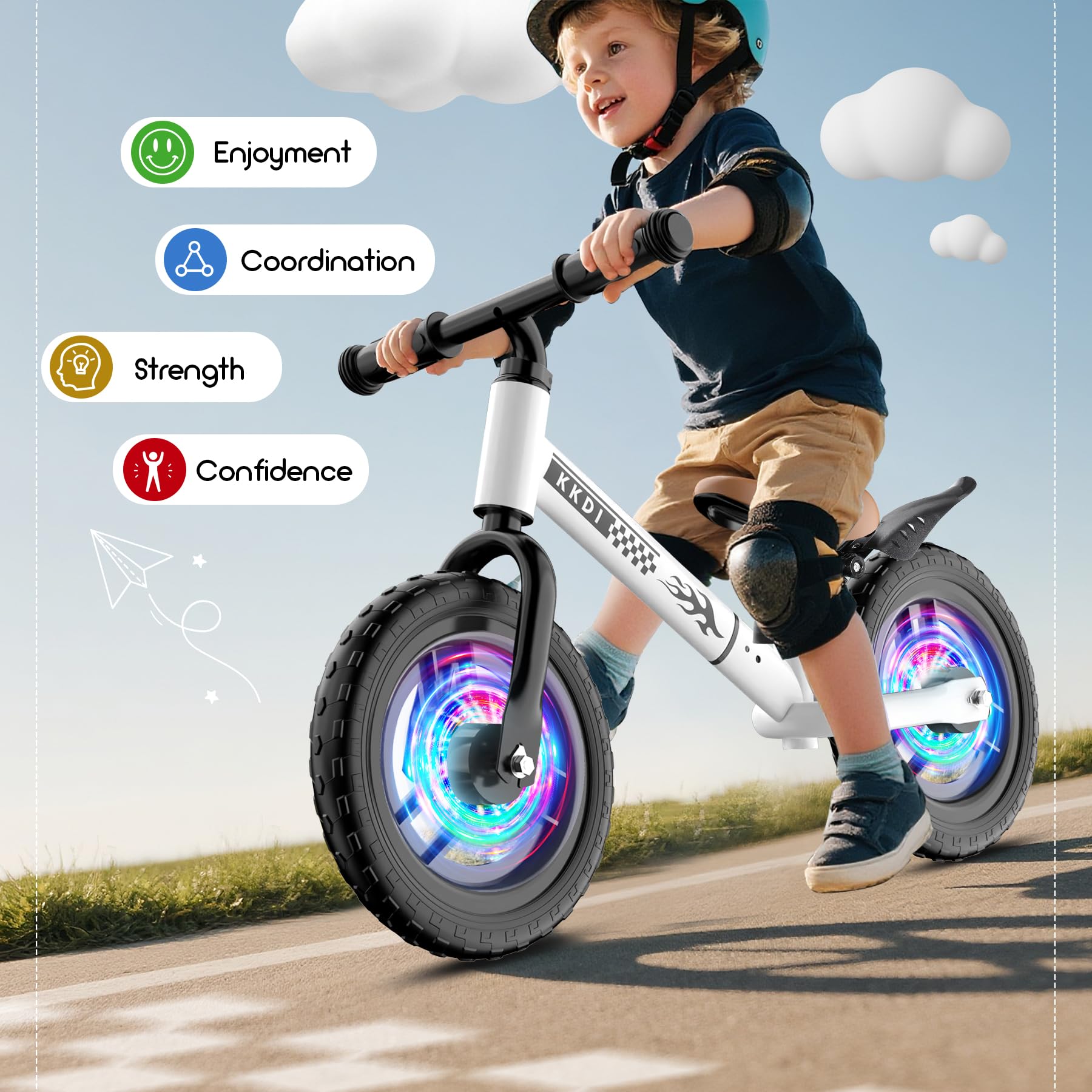 Kkdi adjustable handlebar supports growth from age 2 to 5