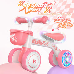 KKDI indoor-outdoor balance bike with silent wheels protects flooring.