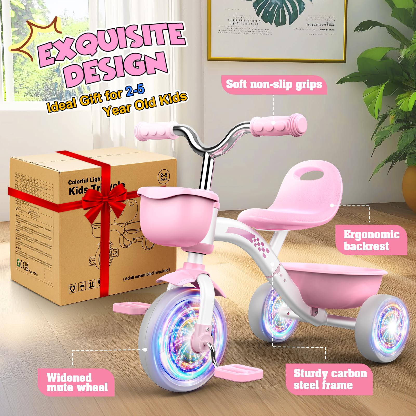 Kkdi Toddler Tricycle easy assembly and ideal gift for ages 2-5.