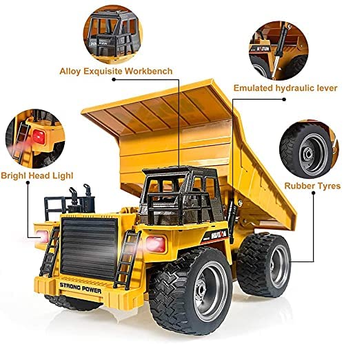 kkny rc dump truck lights and sounds enhance nighttime pretend play