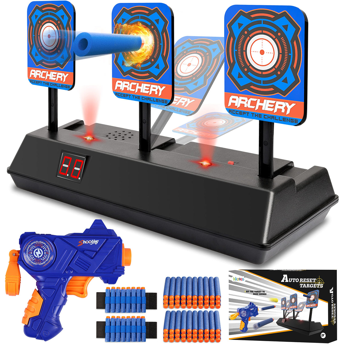 KKONES electric scoring target front view for Nerf guns ideal indoor practice
