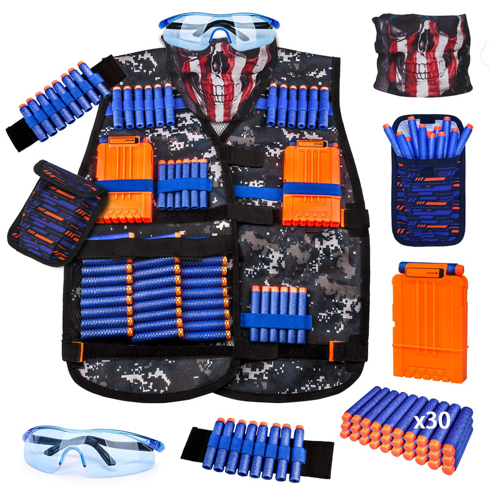 KKONES Kids Tactical Vest Kit vest for Nerf battles with adjustable fit and breathable material