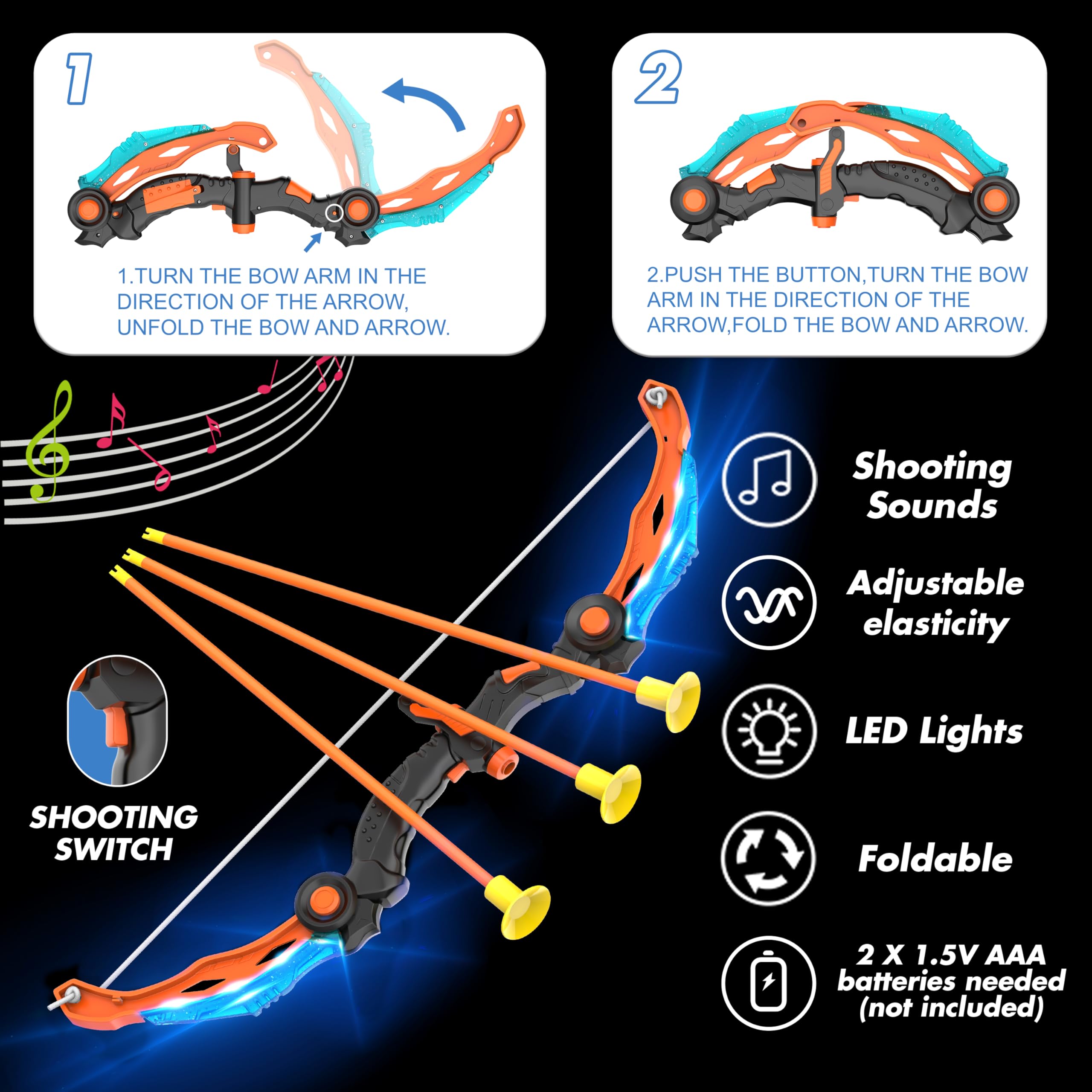 KKONES LED archery toy with night tracking for easy target practice