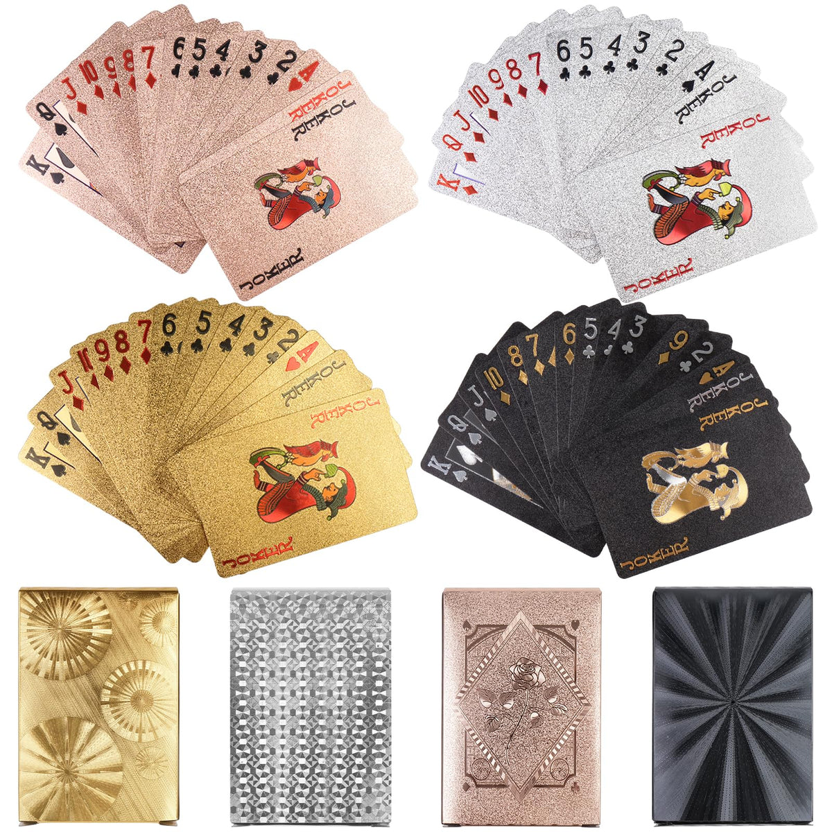 KKONHII four decks gold foil poker cards with premium design for serious game nights.