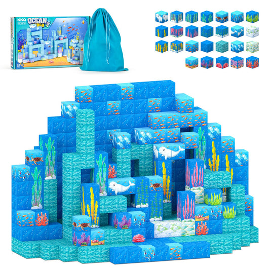 KKQ Magnetic Blocks 150PCS set for ocean-building creativity
