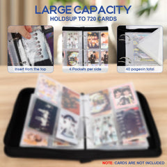 KKUHTY SKZ merch card binder inside sleeves organizing up to 400 cards
