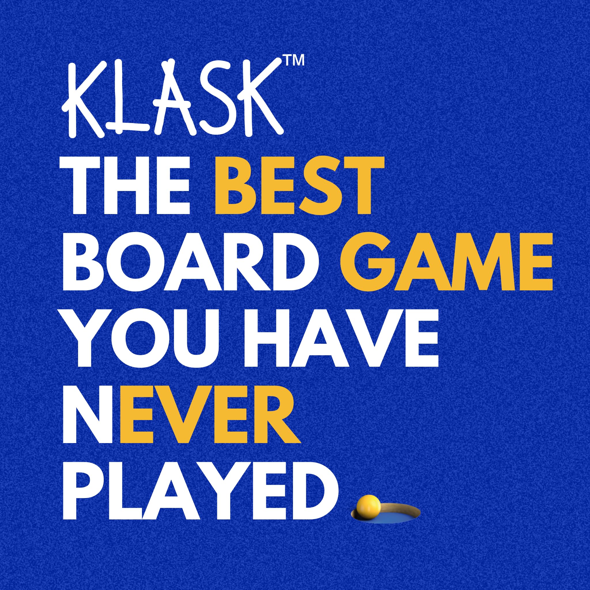 KLASK ball in play highlights high-speed, interactive competition for two players.