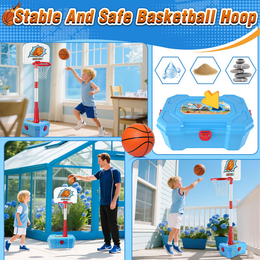 Kleikyerel adjustable-height hoop grows with your child for lasting use.