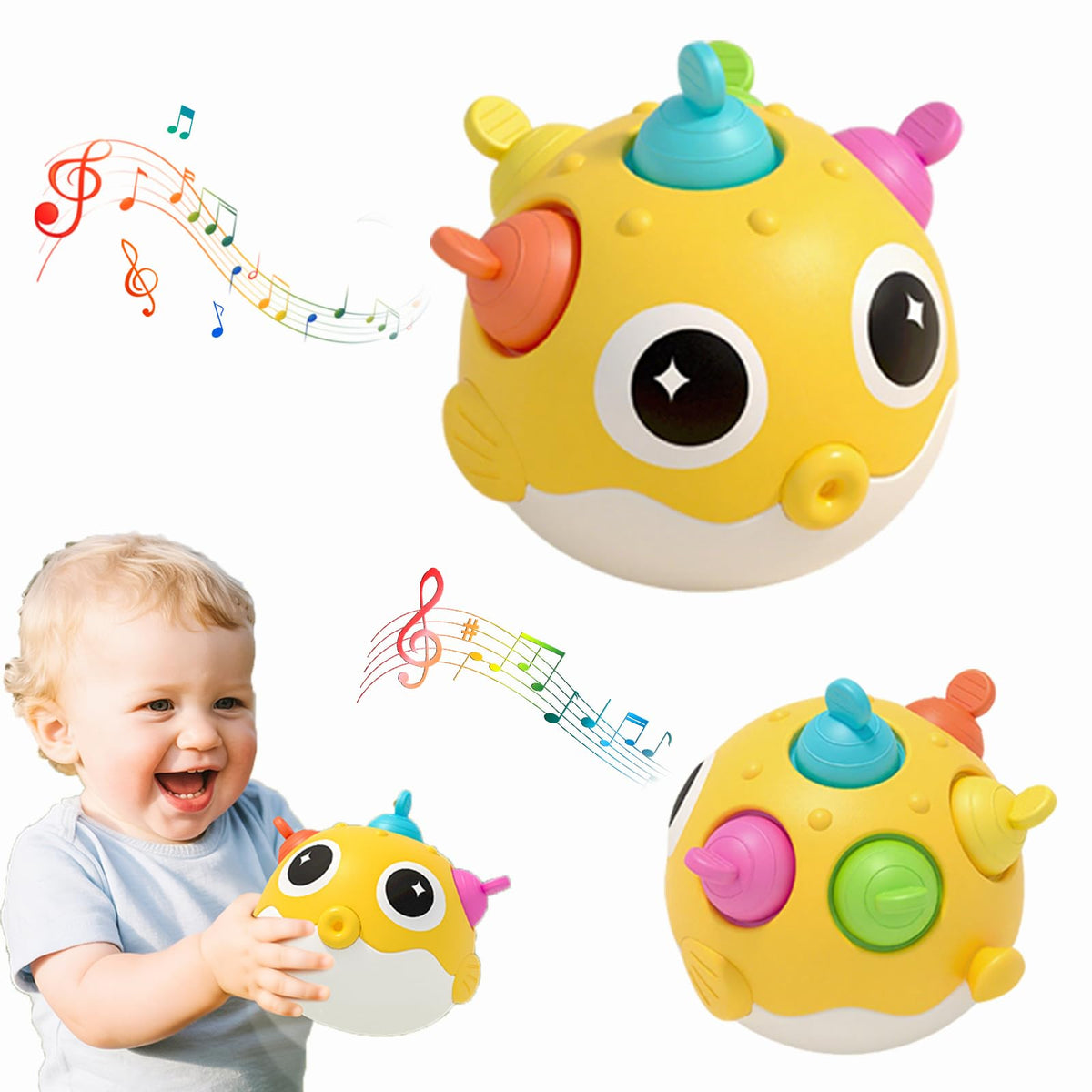 Kleikyerel silicone rattle toy promotes visual and tactile exploration while gentle for teething.