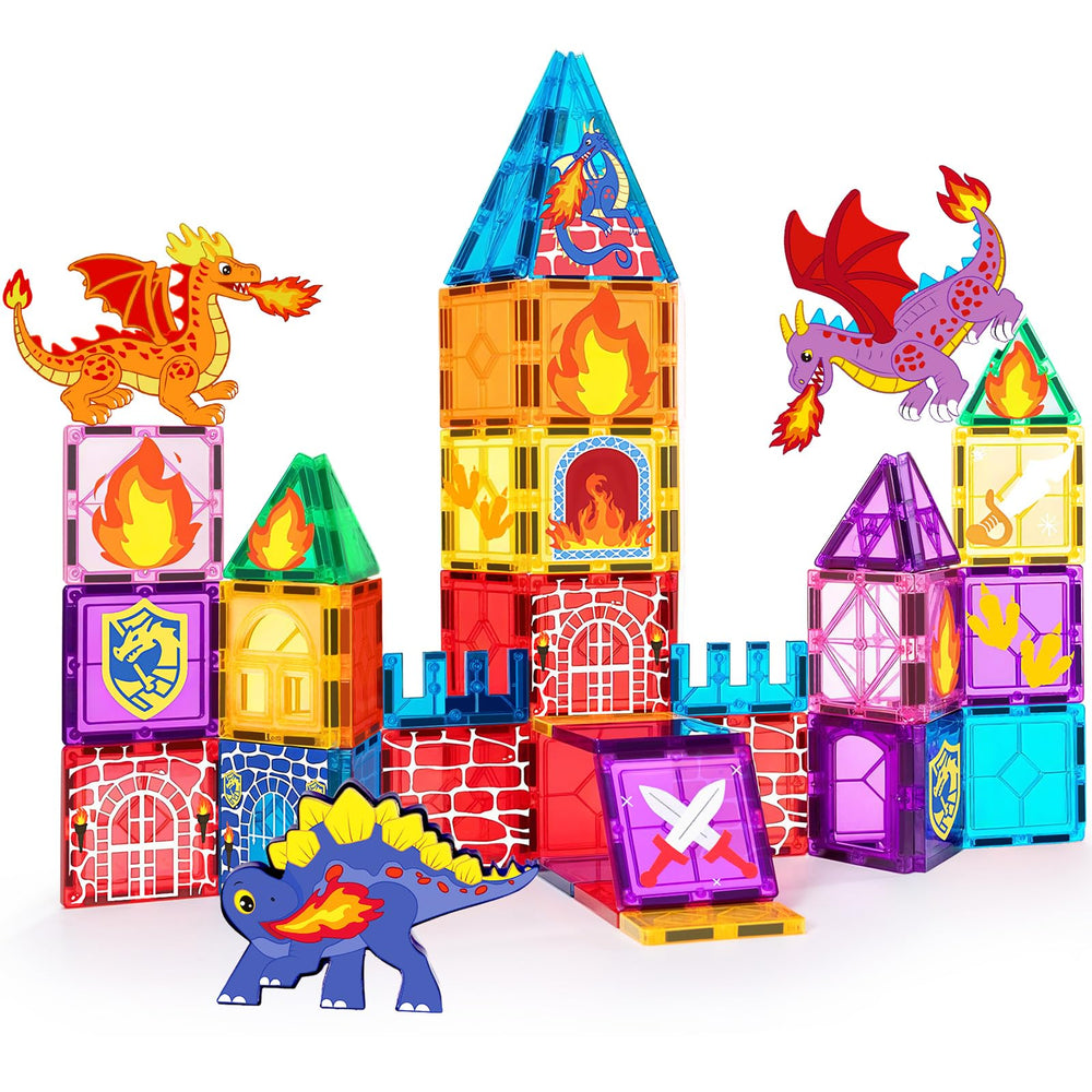 Kleikyerel Dragon Tiles front view shows vibrant colors for imaginative play.