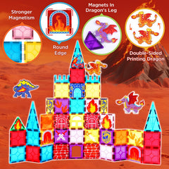 Kleikyerel Dragon Tiles magnets in legs ensure stable construction during play.