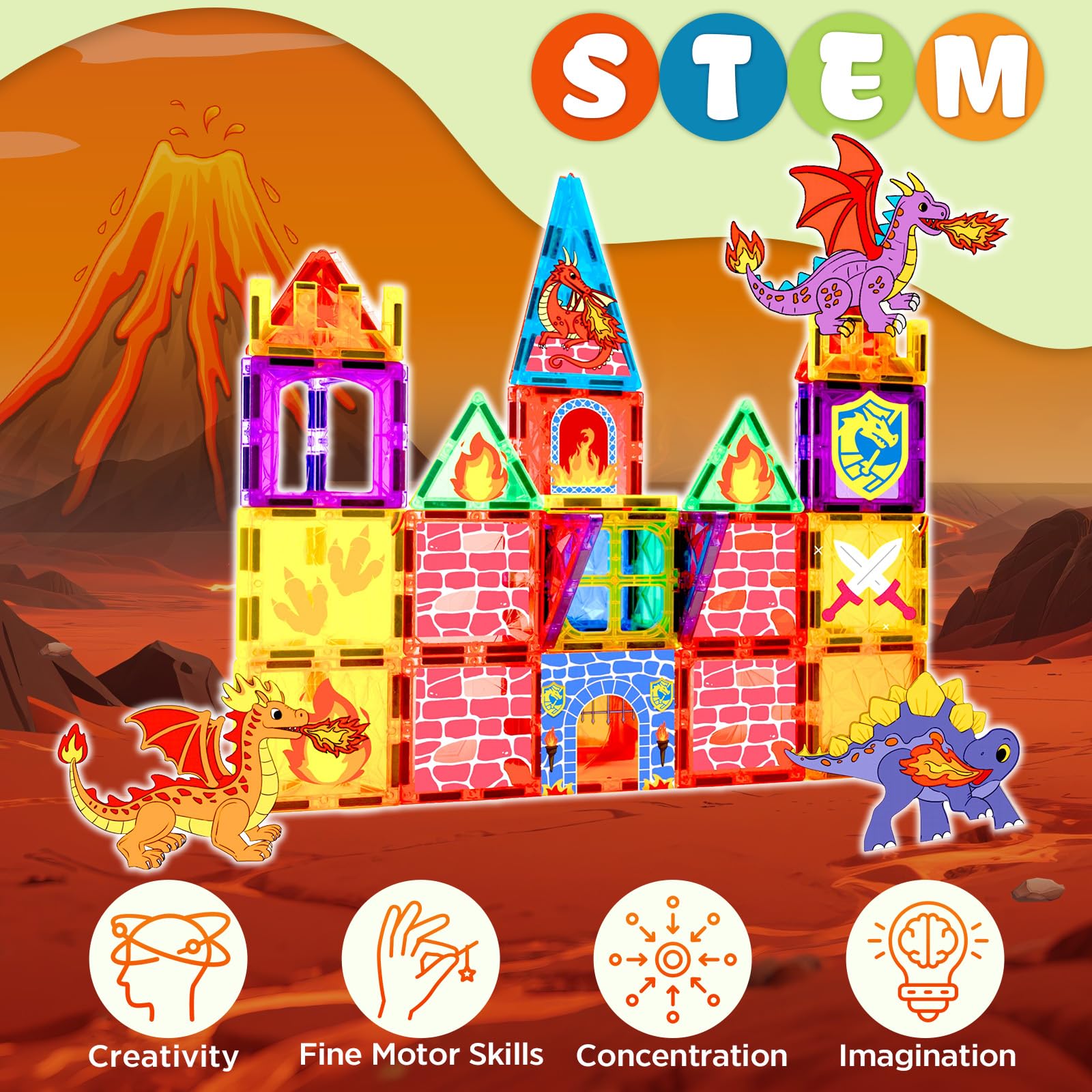 Kleikyerel Dragon Tiles stacked pieces spark creativity and easy storage.