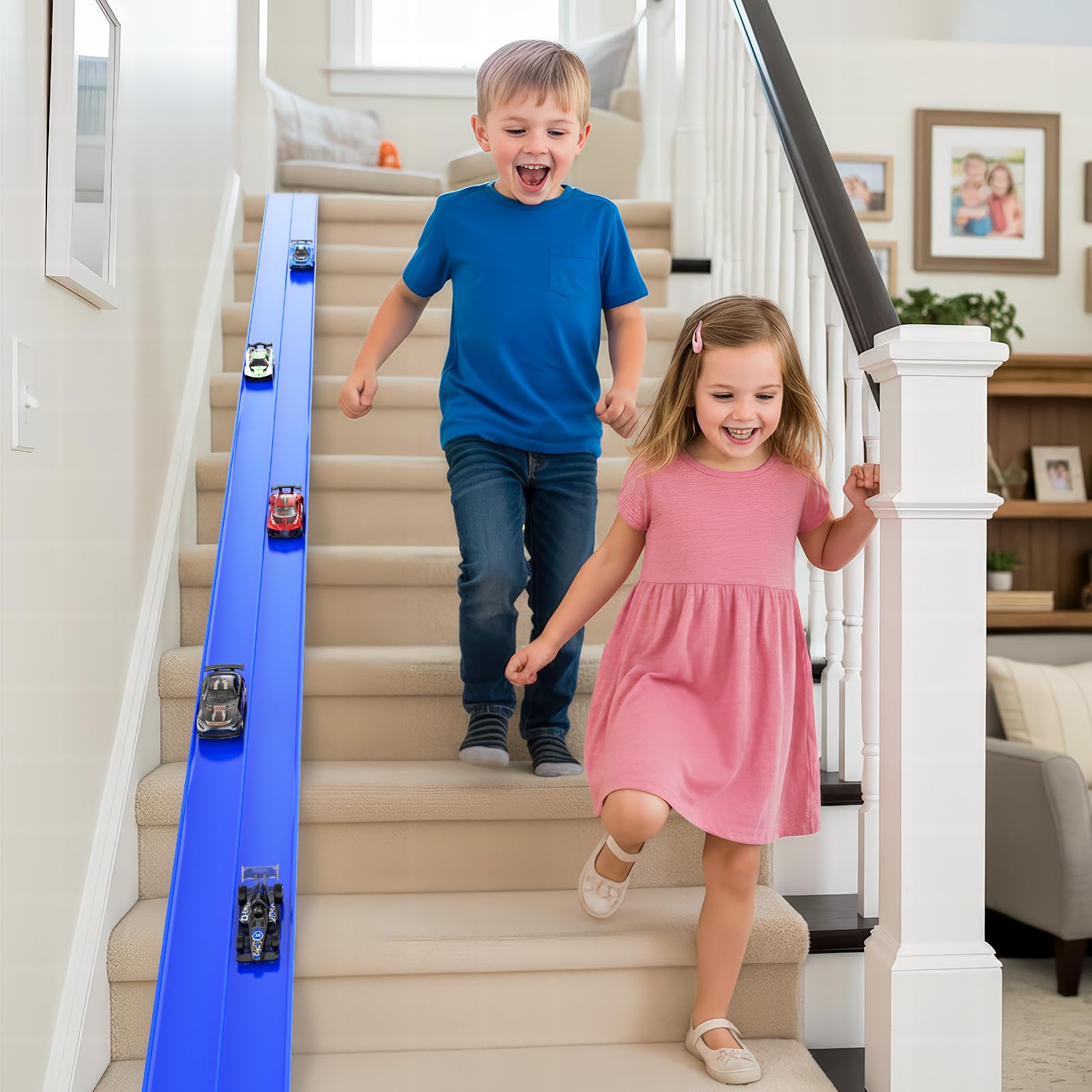 Kleikyerel kids enjoying a race on the colorful track