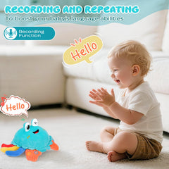 Kleikyerel soft plush crab for comforting tactile exploration.
