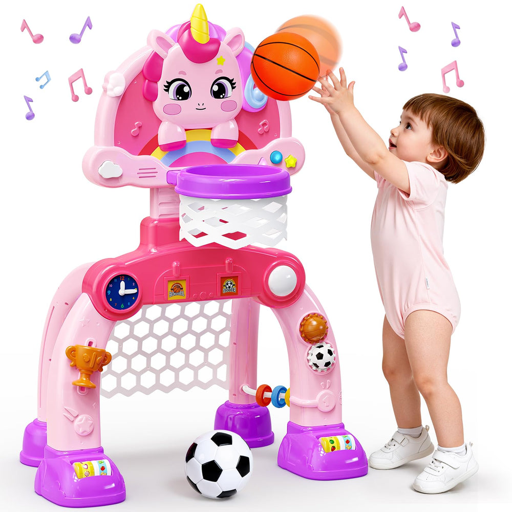 Kleikyerel toddler basketball hoop with stable base for safe play