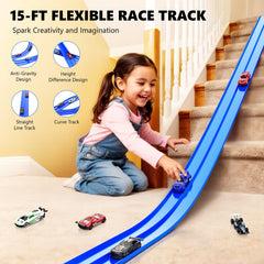 Kleikyerel two lane track compatible with Hot Wheels 1/64 cars for fast racing