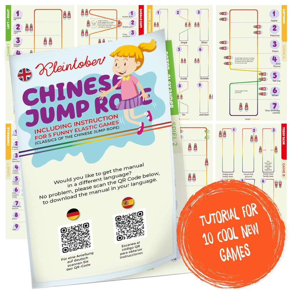 Kleintober instruction card outlines 10 games for family activity