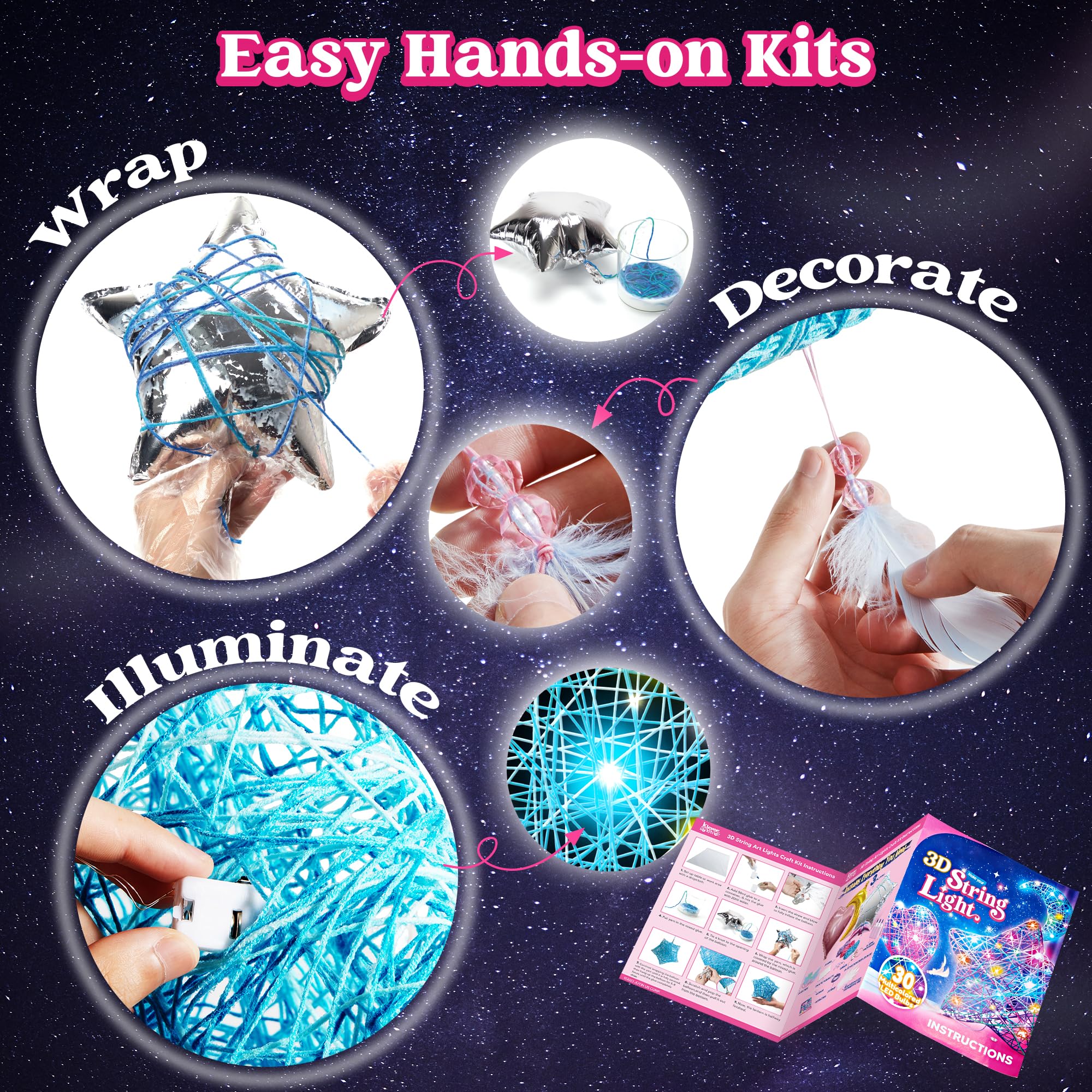 Klever Kits 3D string art moon balloon shines in a cozy room.