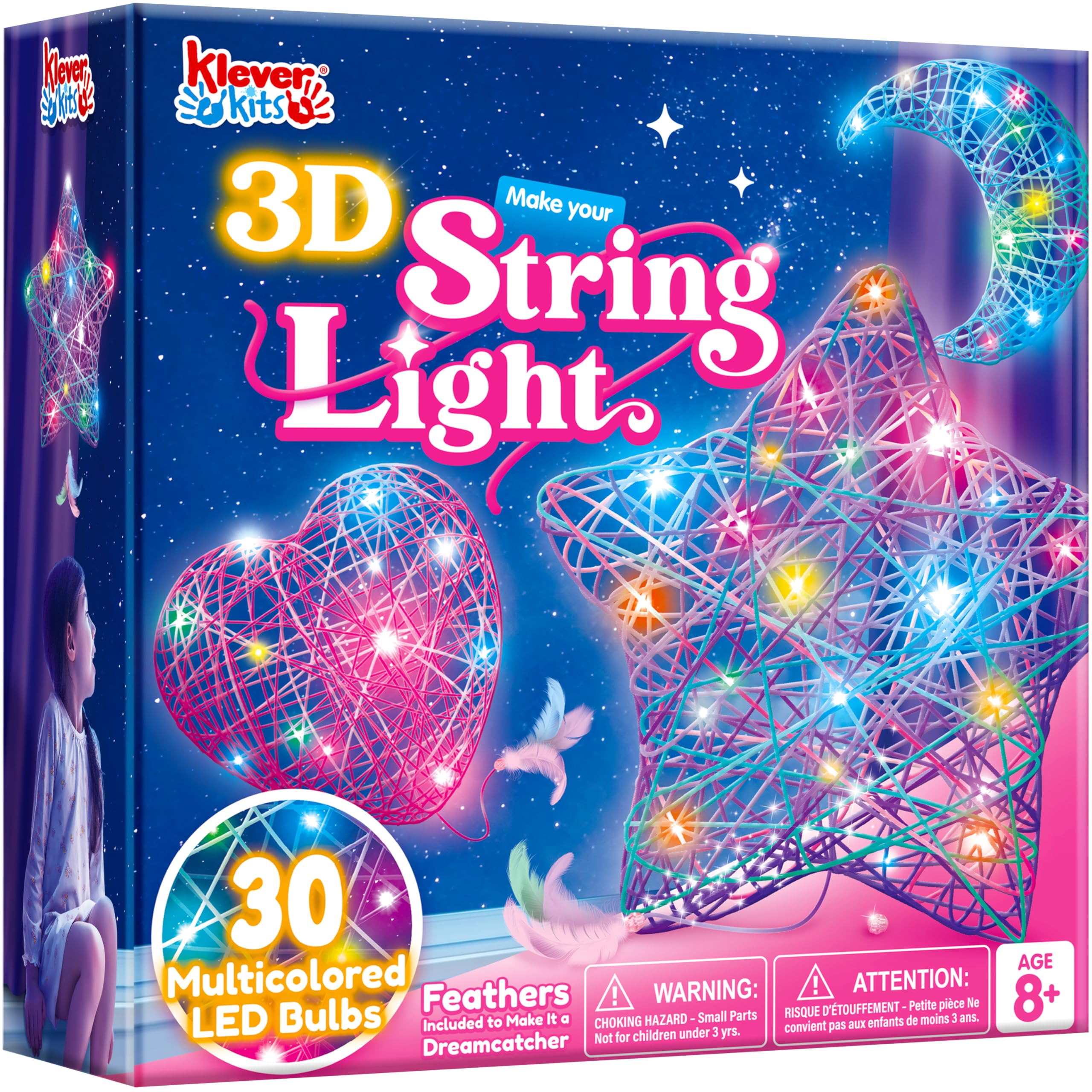 Klever Kits 3D string art star balloon glows as a playful nightlight.