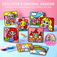 Klever Kits painting board stand displays finished art like a mini gallery.
