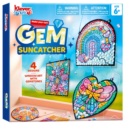 Klever Kits butterfly circle suncatcher for vibrant window art and kid-friendly crafting.