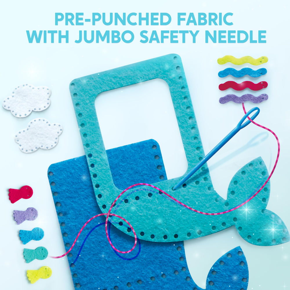 Klever Kits contents included — essential tools for kid-friendly sewing projects.