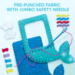 Klever Kits contents included — essential tools for kid-friendly sewing projects.