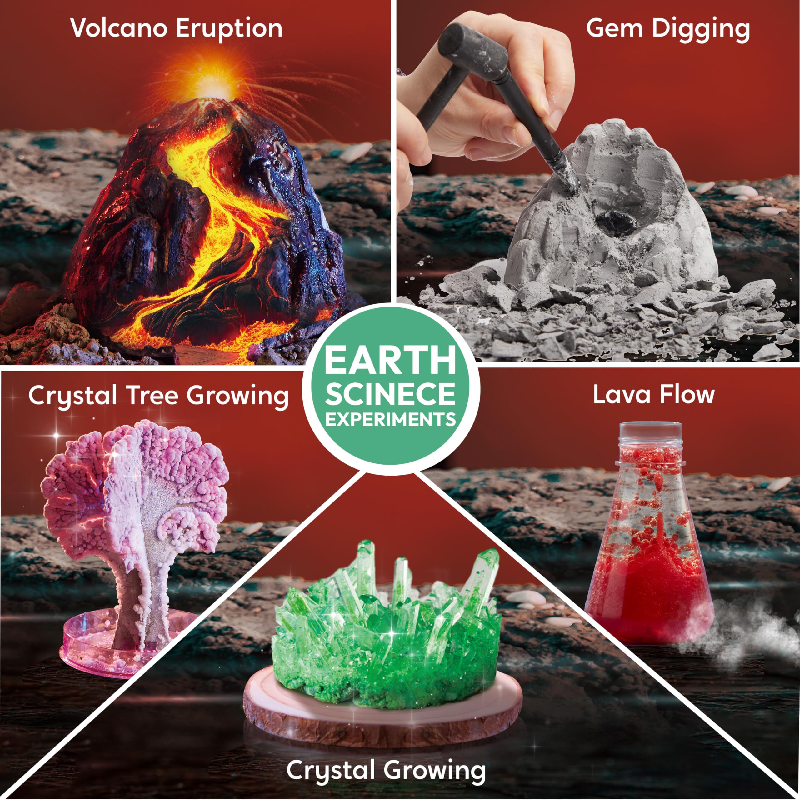 Klever Kits crystal tree growth, dynamic crystal formation activity at home.
