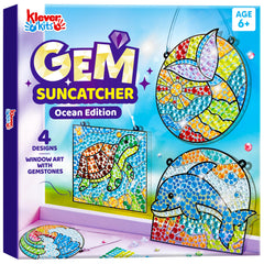 Klever Kits Sea Turtle Circle design diamond art kit enhances concentration and creativity.