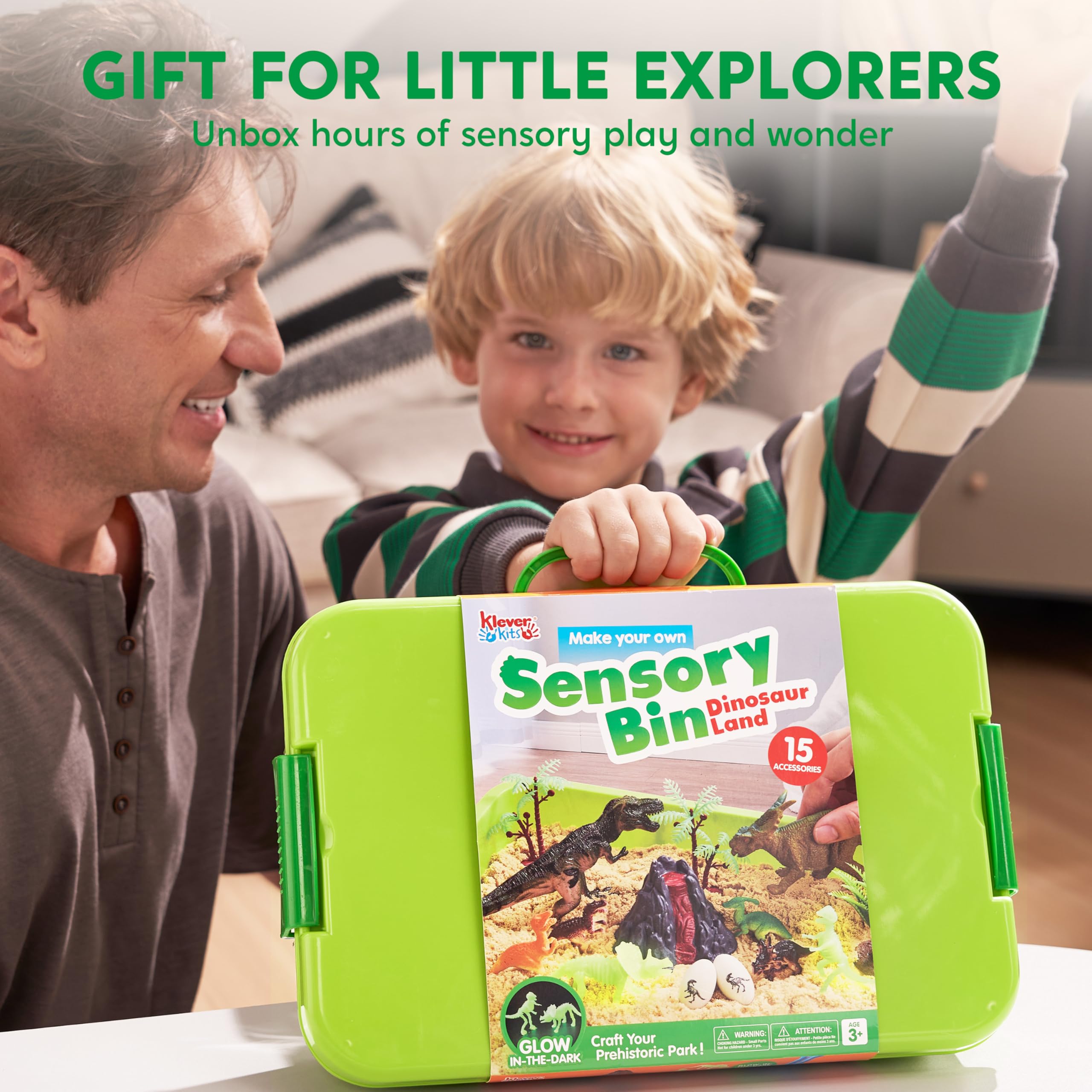 Klever Kits dino habitat setup encourages immersive playtime