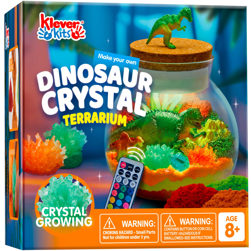Klever Kits dinosaur crystal terrarium kit for imaginative play and learning