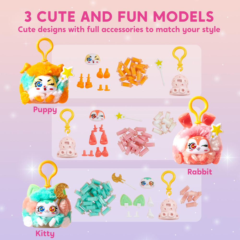 Klever Kits plush keychain puppy model inspires playful customization and simple assembly for kids.
