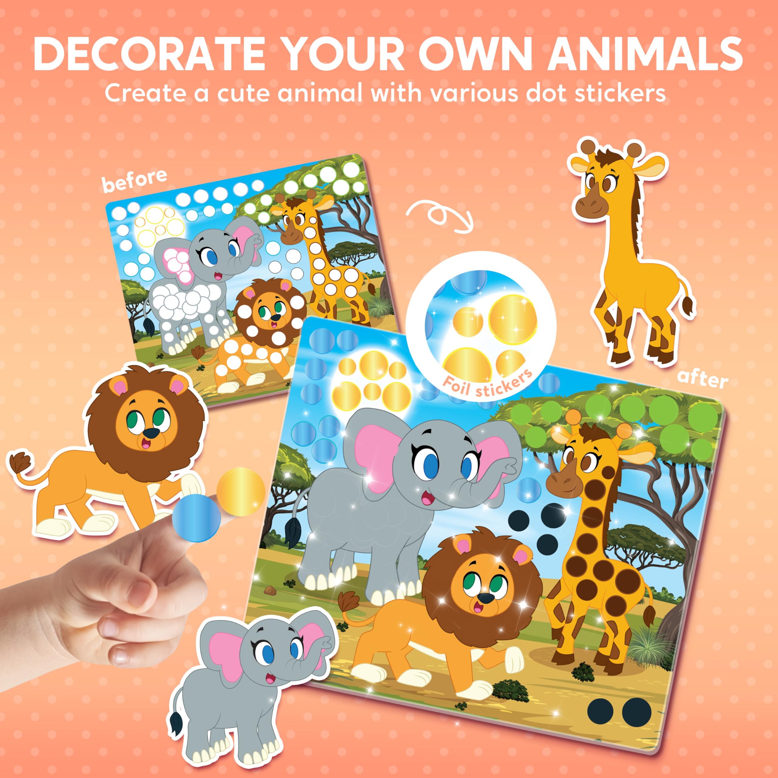 Close-up of colorful Dot Art stickers from Klever Kits