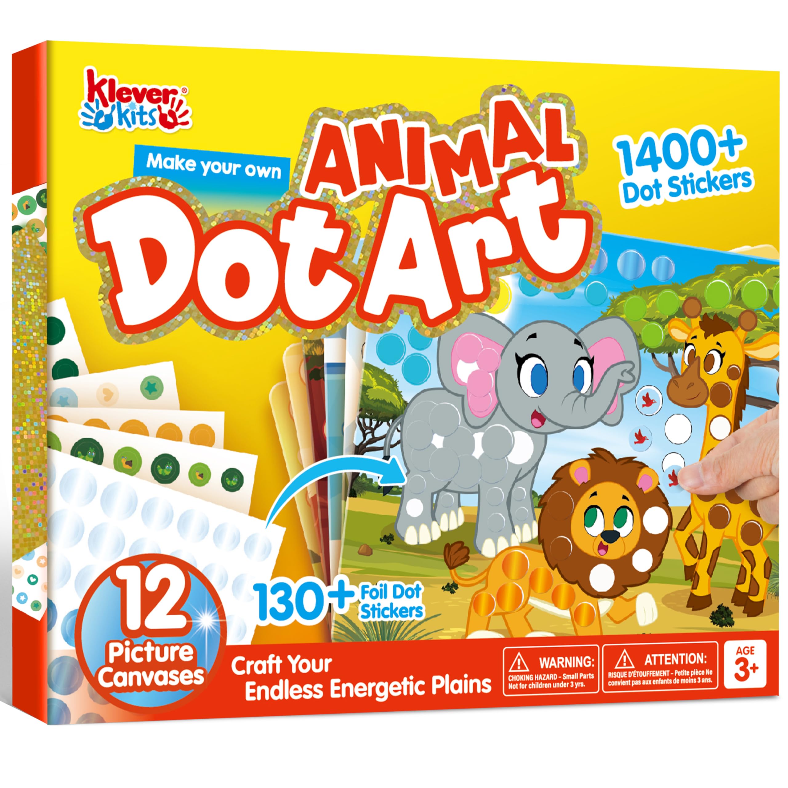 Klever Kits Dot Art Kit contents with abundant materials for imaginative play