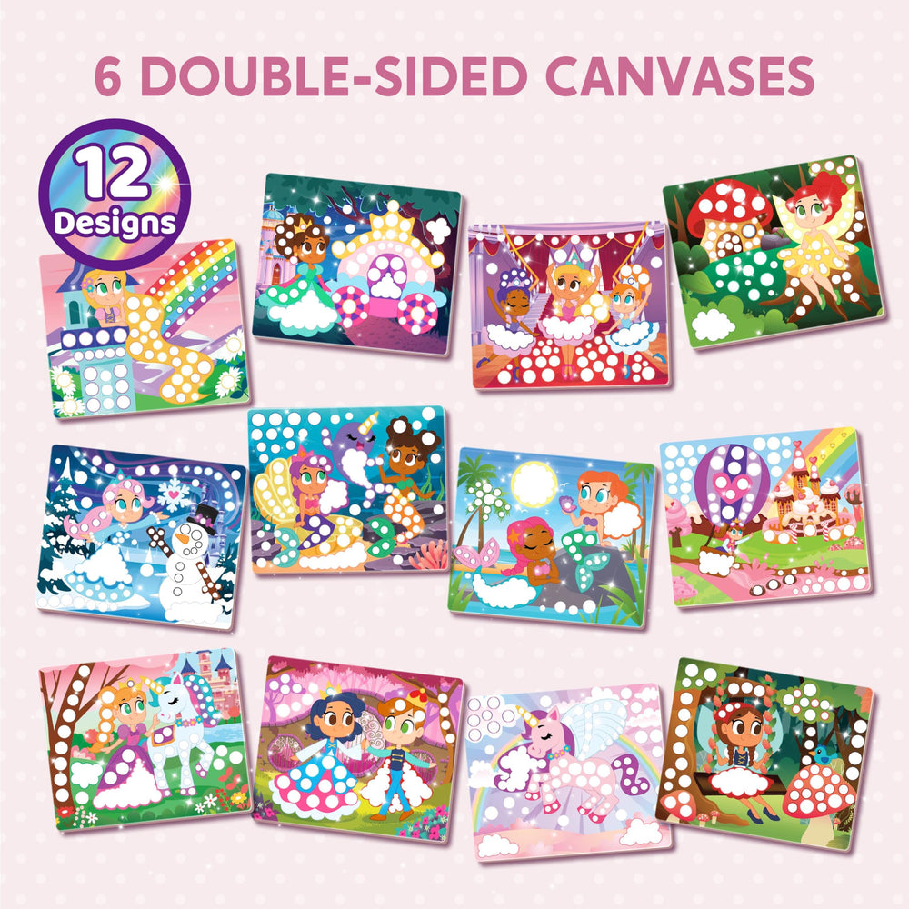 Klever Kits double-sided canvases for varied art projects and storytelling.