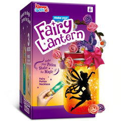 Klever Kits fairy jar night light glows softly for cozy room ambience.
