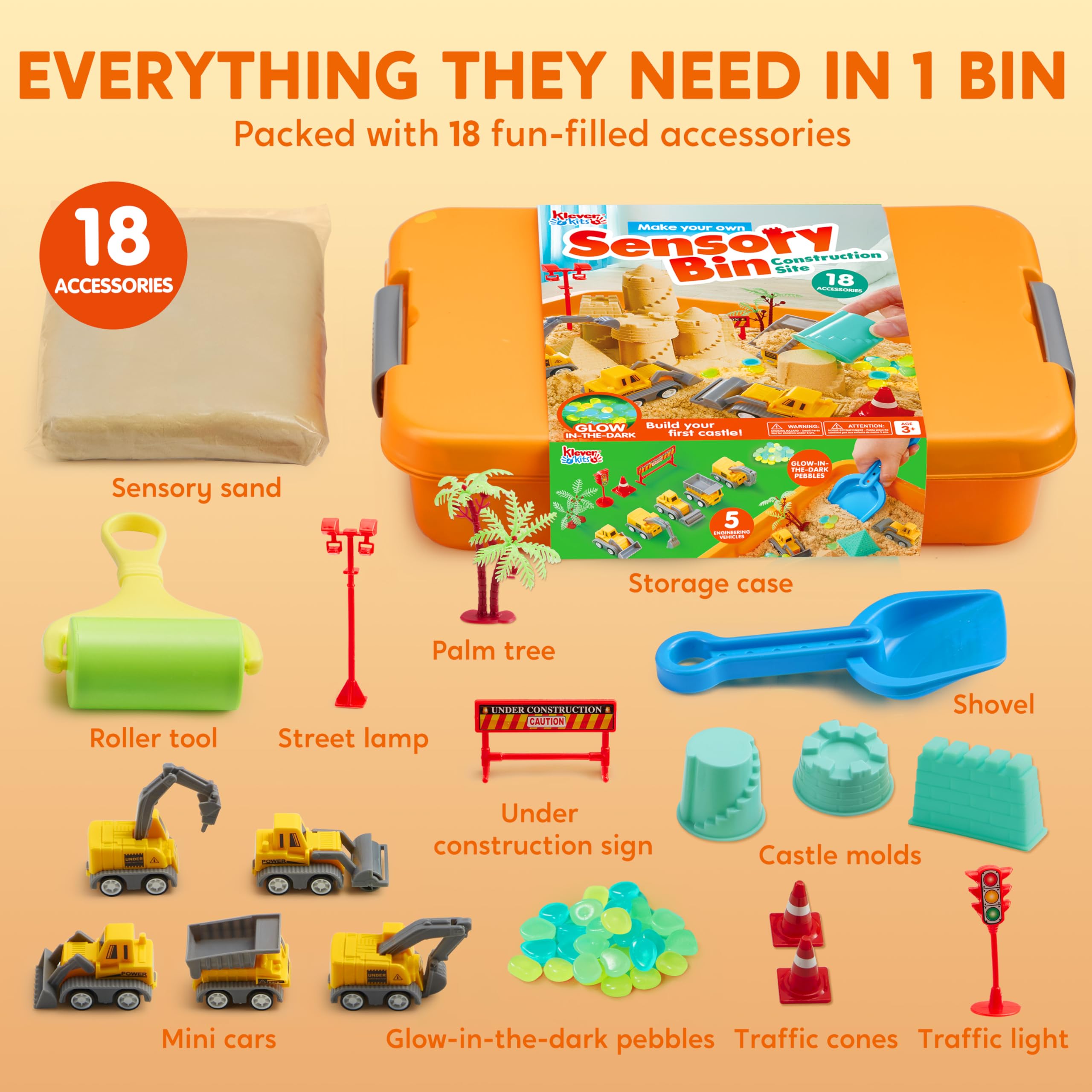 Klever Kits fine motor sensory play encouraging dumping and building