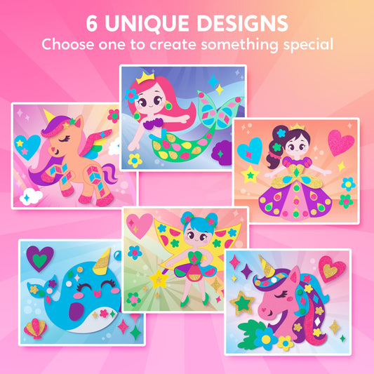 Klever Kits foam stickers closeup image highlighting vibrant textures for tactile play