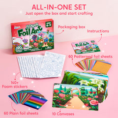 Klever Kits Foil Art Kit garden canvases inspire nature-themed art sessions.