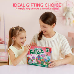 Klever Kits Foil Art Kit travel-friendly art on the go for families.