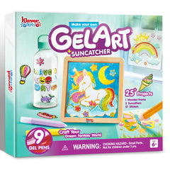 Klever Kits gel art unicorn frame suncatcher, ideal for framed wall decor and imaginative play.