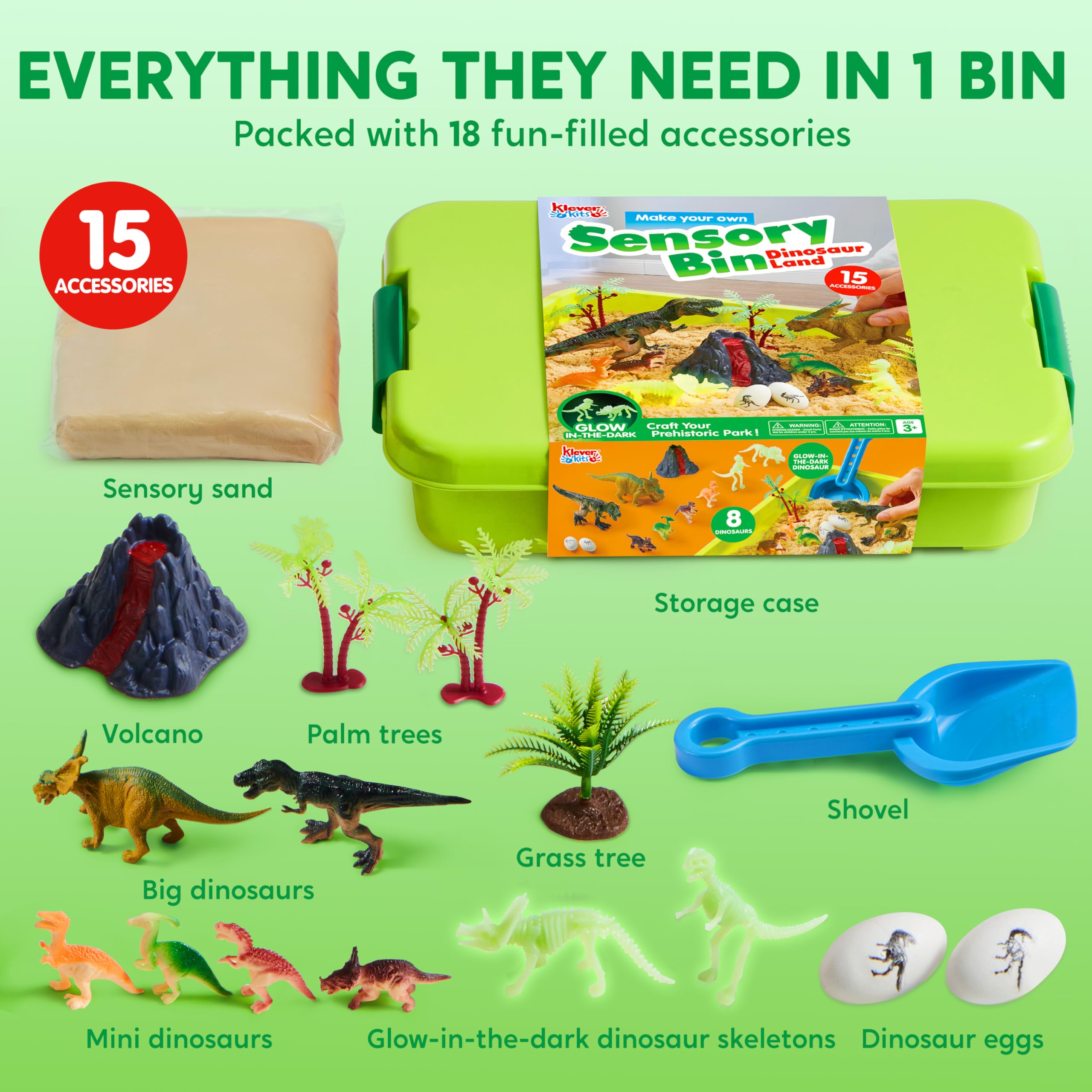 Klever Kits glow-in-the-dark dinosaur skeletons enhance imaginative play indoors
