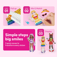 Klever Kits sturdy model stands keep outfits organized during play.