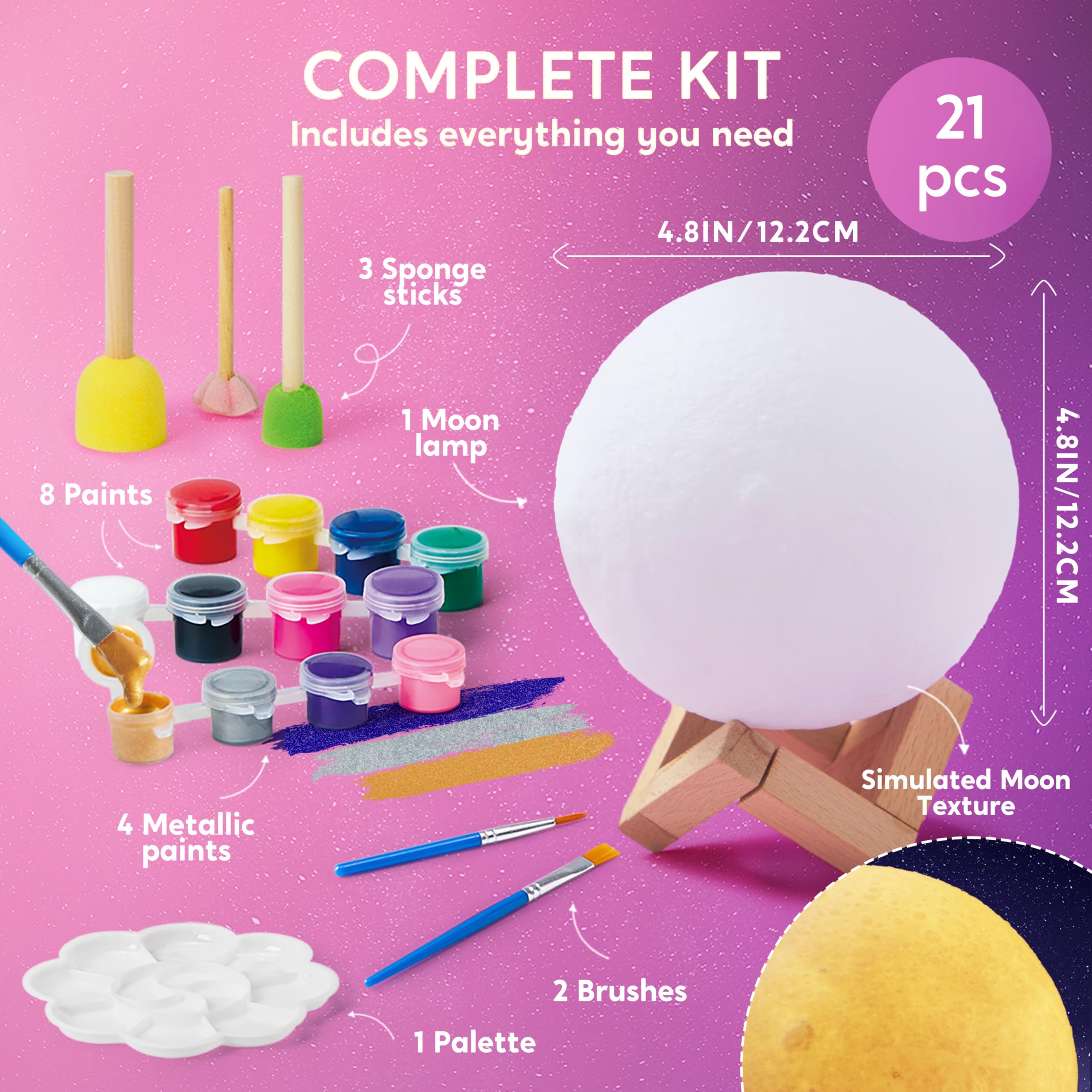 Klever Kits Moon Lamp painting session highlights creativity and family bonding.