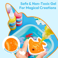 Klever Kits net helps kids scoop gels with less mess during crafting.