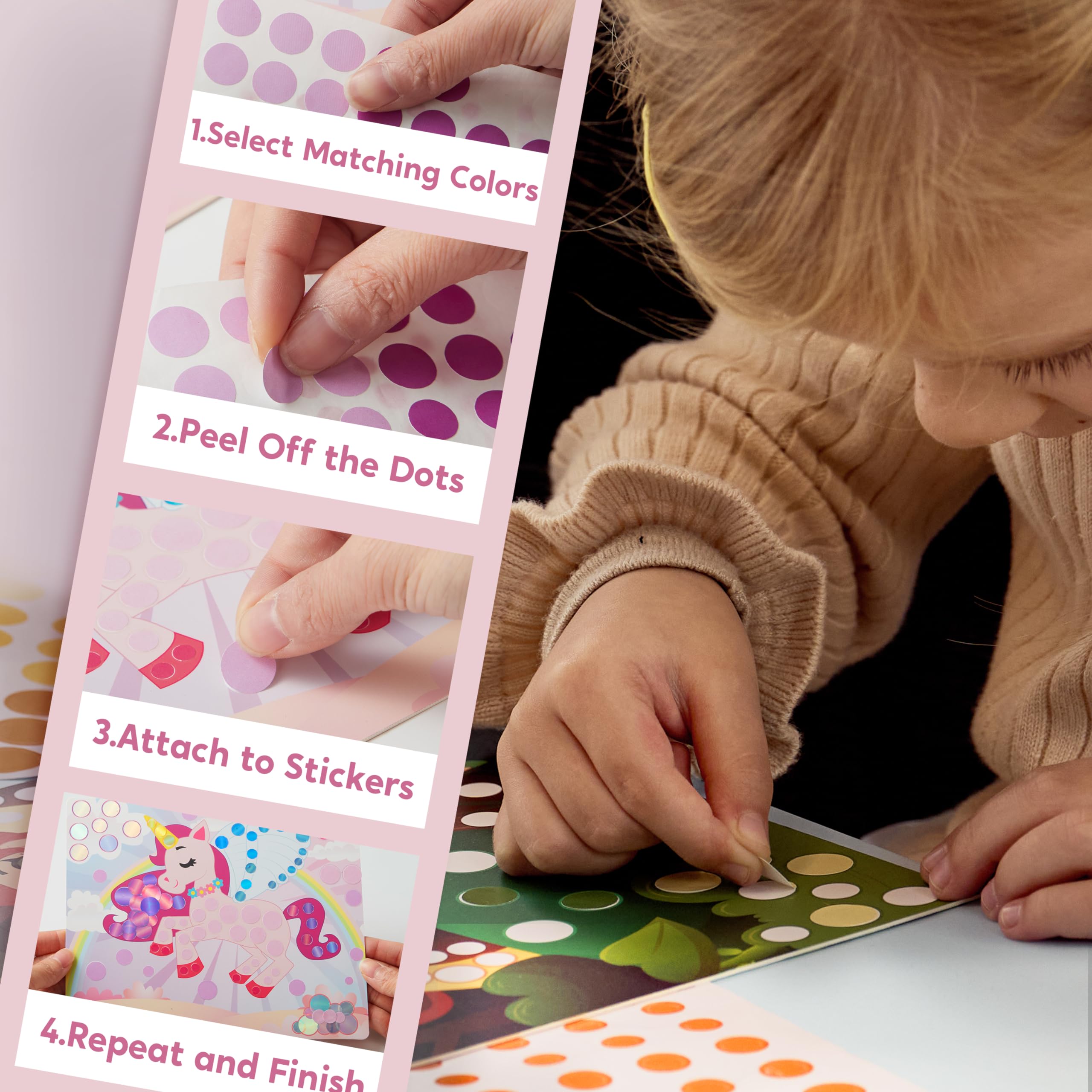 Klever Kits no-mess sticker adhesion keeps surfaces clean during play.